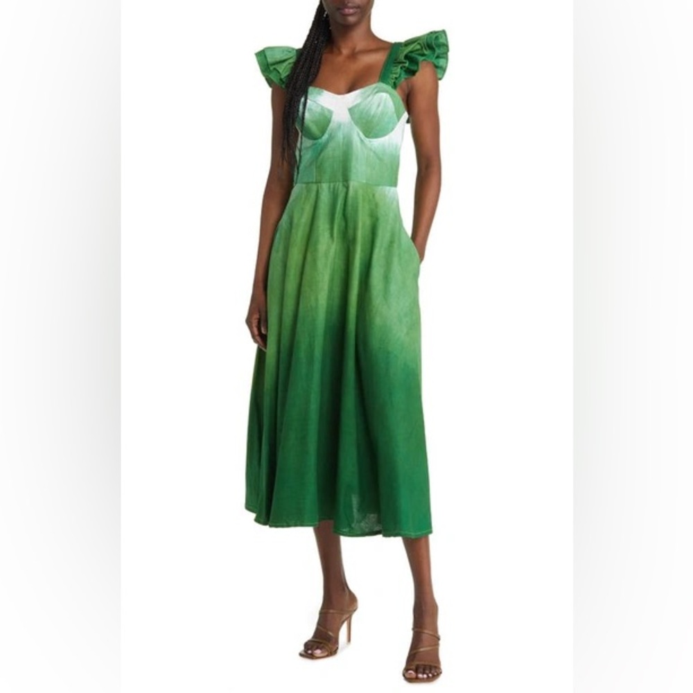 Sika Green Ombre Midi Dress